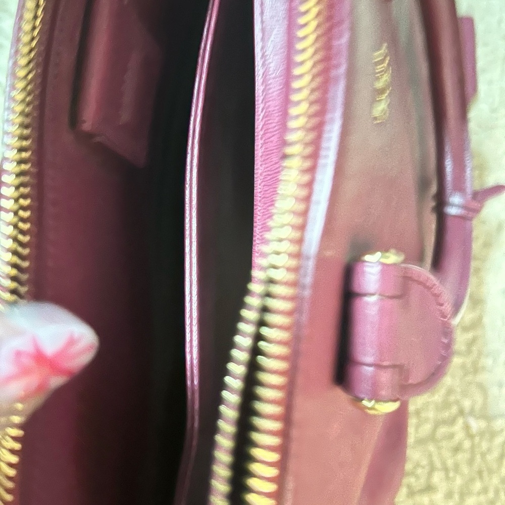Ralph Lauren Burgundy Leather Satchel - Picture 10 of 12